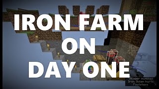 Minecraft Elegance Iron Farm on Day 1 of Survival Java 116 [upl. by Ximenes]