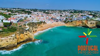 Carvoeiro beach  Algar seco aerial  Lagoa  Algarve  4K Ultra HD [upl. by Hynes]