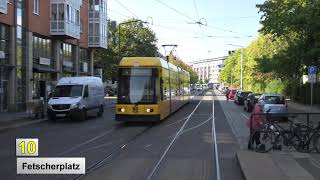 Straßenbahn Dresden 2020 Linie 10 [upl. by Yelreveb]