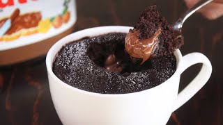 Chocolate Nutella Eggless Mug Cake  1 Minute Microwave Cake  How Tasty Channel [upl. by Baerl]