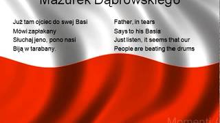 Mazurek Dąbrowskiego  National Anthem of Poland EnglishPolish lyrics [upl. by Refinneg]