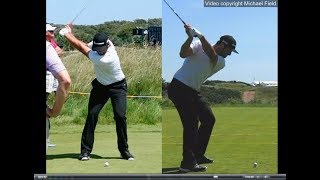 Jon Rahm golf swing  Long Iron faceon amp downtheline July 2017 [upl. by Rayner]