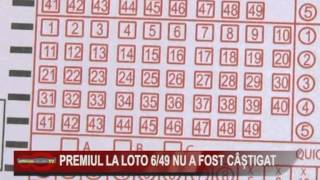 PREMIUL LA LOTO 6 DIN 49 NU A FOST CASTIGAT [upl. by Aihtyc]