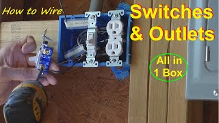 How to Wire Multiple Outlets amp Switches in 1 Box [upl. by Mahon708]