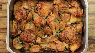 One Pan Roasted Chicken and Potatoes Recipe [upl. by Neehcas]