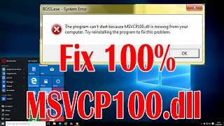 How To Fix MSVCP100dll Missing Error Working 100 Windows 7 8 81 and 10 i Fix it [upl. by Dulce]