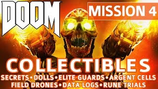 Doom  Mission 4 Collectible Locations Secrets Collectibles Logs Guards Cells Drones Trials [upl. by Nikolai445]