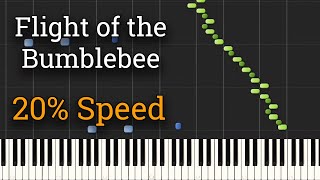 Flight of the Bumblebee Slow Piano Tutorial 20 Speed [upl. by Hart]