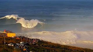 XXL Nazare October 29 2020 Cam Rewinds Biggest Set of the Day and Drone Views of Surf [upl. by Orland]