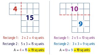 Area of Combined Rectangles Grade 3 [upl. by Naujej299]