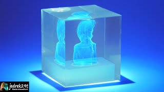 3D Hologram Project from Clear Epoxy  RESIN ART [upl. by Haek813]