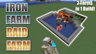 EASY Iron Farm  Raid Farm Minecraft  COMBO Farm [upl. by Nalyr63]