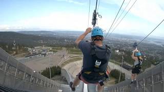 Oslo Holmenkollen ski jump zipline 2019 [upl. by Goldfarb]