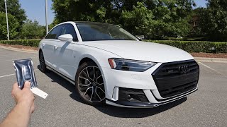 2021 Audi A8L TFSI 55 SLine Start Up Walkaround Test Drive and Review [upl. by Sanson]