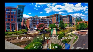 Greenville South Carolina  Downtown Walking Tour  4K [upl. by Gleda]