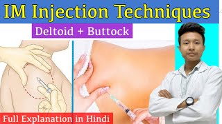 Intramuscular IM Injection Technique on Deltoid and Buttock  Health Sector [upl. by Kacy]