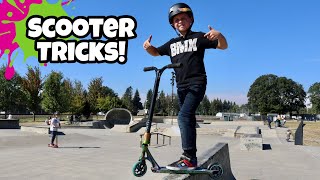 Scooter Skatepark Tricks First Time [upl. by Egap343]