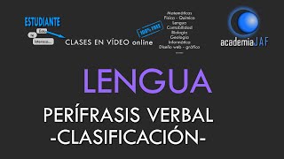 Clasificación o tipos de Perífrasis Verbales [upl. by Naujud772]