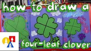 How To Draw A FourLeaf Clover young artists [upl. by Orgell48]