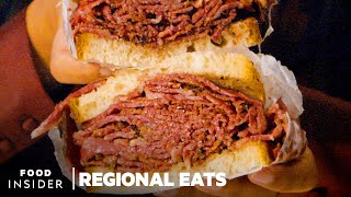 How Traditional Pastrami Is Made In New York City  Regional Eats [upl. by Nedi8]