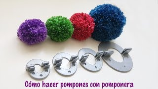 Cómo hacer pompones de lana con pomponera [upl. by Aramat]