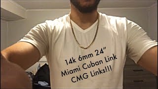 CMG Links Miami Cuban Link Chain 14k 24quot 6mm [upl. by Ycat]