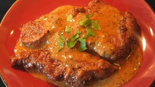 Steak au Poivre  Modern French restaurant recipe with pan sauce [upl. by Ahsital18]