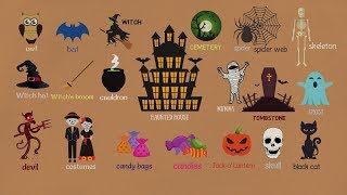 Halloween Vocabulary Words in English  List of Halloween Words [upl. by Raynata]