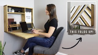 How To Build A Fold Down Wall Desk  DIY Murphy Desk [upl. by Lynd]