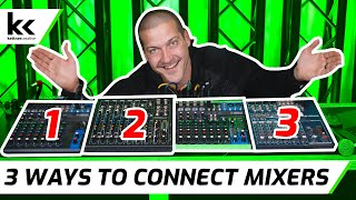 3 Ways To Connect Multiple Audio Mixers Together  Tutorial amp Test [upl. by Prem]