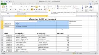 Excel Merge and center cells [upl. by Narrad]