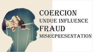 Coercion Undue Influence Fraud Misrepresentation  Indian Contract Act 1872  Law Guru [upl. by Carma980]