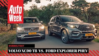 Ford Explorer PHEV vs Volvo XC90 Recharge T8  AutoWeek Dubbeltest  English subtitles [upl. by Halona]