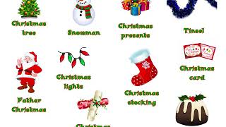 Anglais Christmas vocabulary [upl. by Ecinrev]