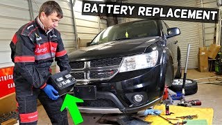 DODGE JOURNEY BATTERY REPLACEMENT LOCATION FIAT FREEMONT [upl. by Daus]