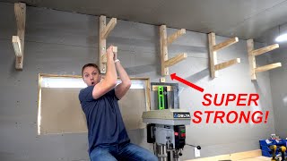 Super Strong Lumber Storage Rack  How To Build [upl. by Rowell]