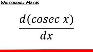 Derivative of cosec x [upl. by Essiralc]