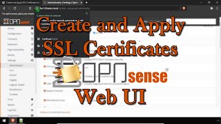 Create and Apply SSL Certificates to OPNSense Web UI [upl. by Nwahsat872]