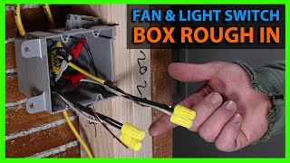 How To Rough In Wires For a Bathroom Light amp Fan Two Gang Switch Box [upl. by Rivi]