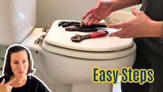 How To Change a Toilet Seat Cover in Minutes Easy Fix For Beginners [upl. by Okomom592]