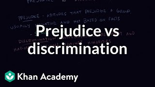 Prejudice vs discrimination  Individuals and Society  MCAT  Khan Academy [upl. by Chema]