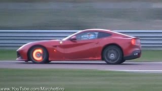 Ferrari F12 Berlinetta HOT Glowing Brakes amp Flames [upl. by Erual359]