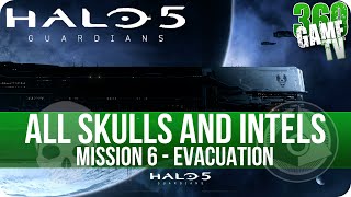 Halo 5 Guardians All Skull and Intel Locations Mission 6 Evacuation  All Collectibles Guide Part 6 [upl. by Tiraj]