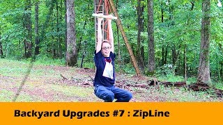 Homemade Zipline DIY  Backyard Upgrades 7 [upl. by Carlyn823]