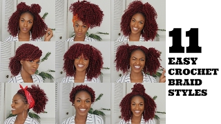 11 QUICK AND EASY CROCHET BRAID STYLES  How to [upl. by Zingale]