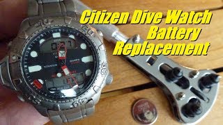 Citizen Promaster Dive Watch Battery Replacement [upl. by Sucramal]