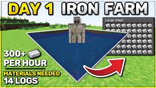 Minecraft Iron Farm DAY 1  Unlimited Iron 119 [upl. by Jacobs]