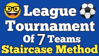 Draw a fixture of League tournament of 7 teams using Staircase method  class 12  7 teams  pps [upl. by Oidale80]