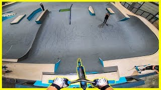 BIGGEST SKATEPARK DROP IN UK ON SCOOTER [upl. by Horbal911]