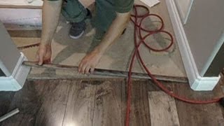 Laminate Floor Transition to Carpet How to Install Mryoucandoityourself [upl. by Gayl]